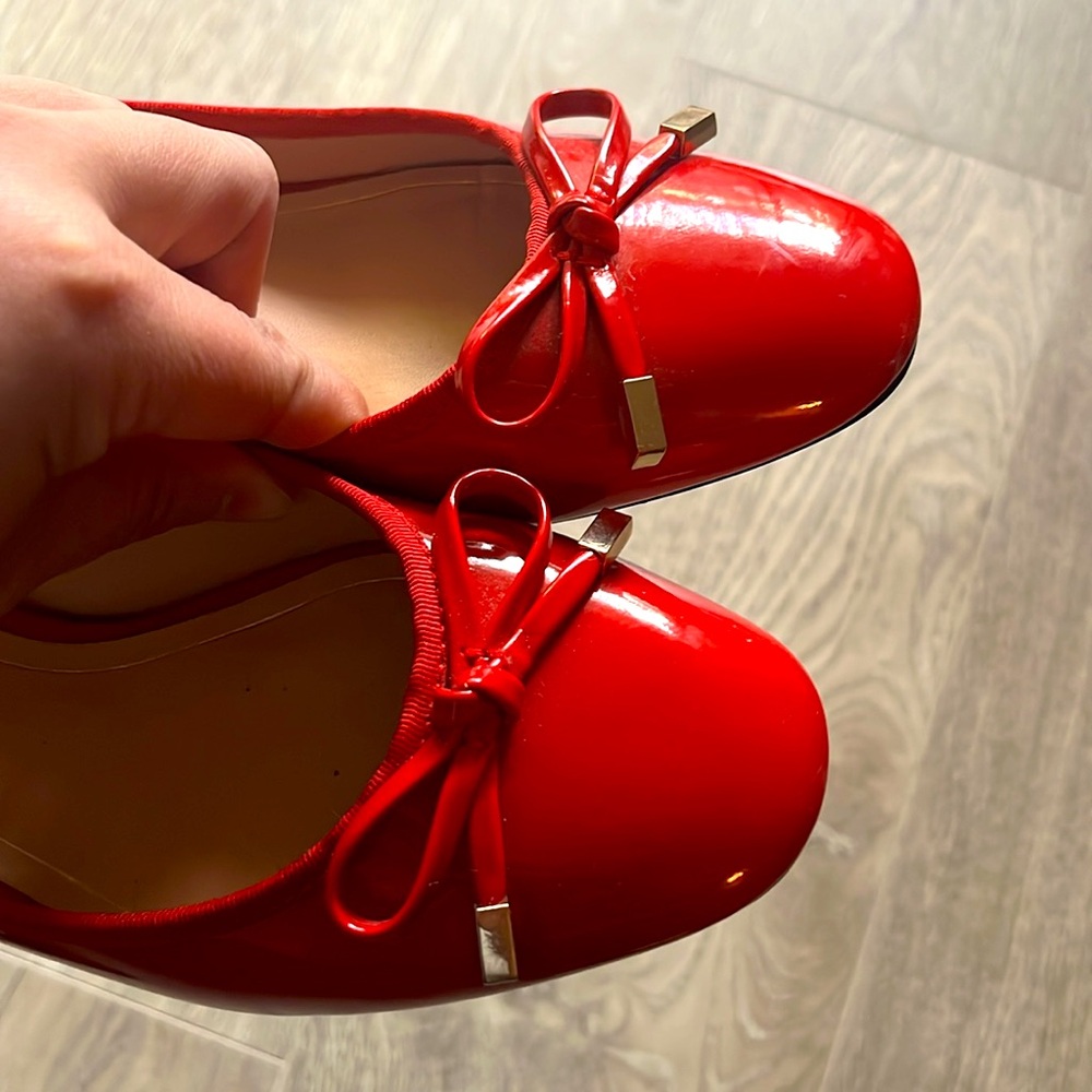 {ZARA}Red patent leather ballet shoes EU size 35/CH 225 - Picture 3 of 6